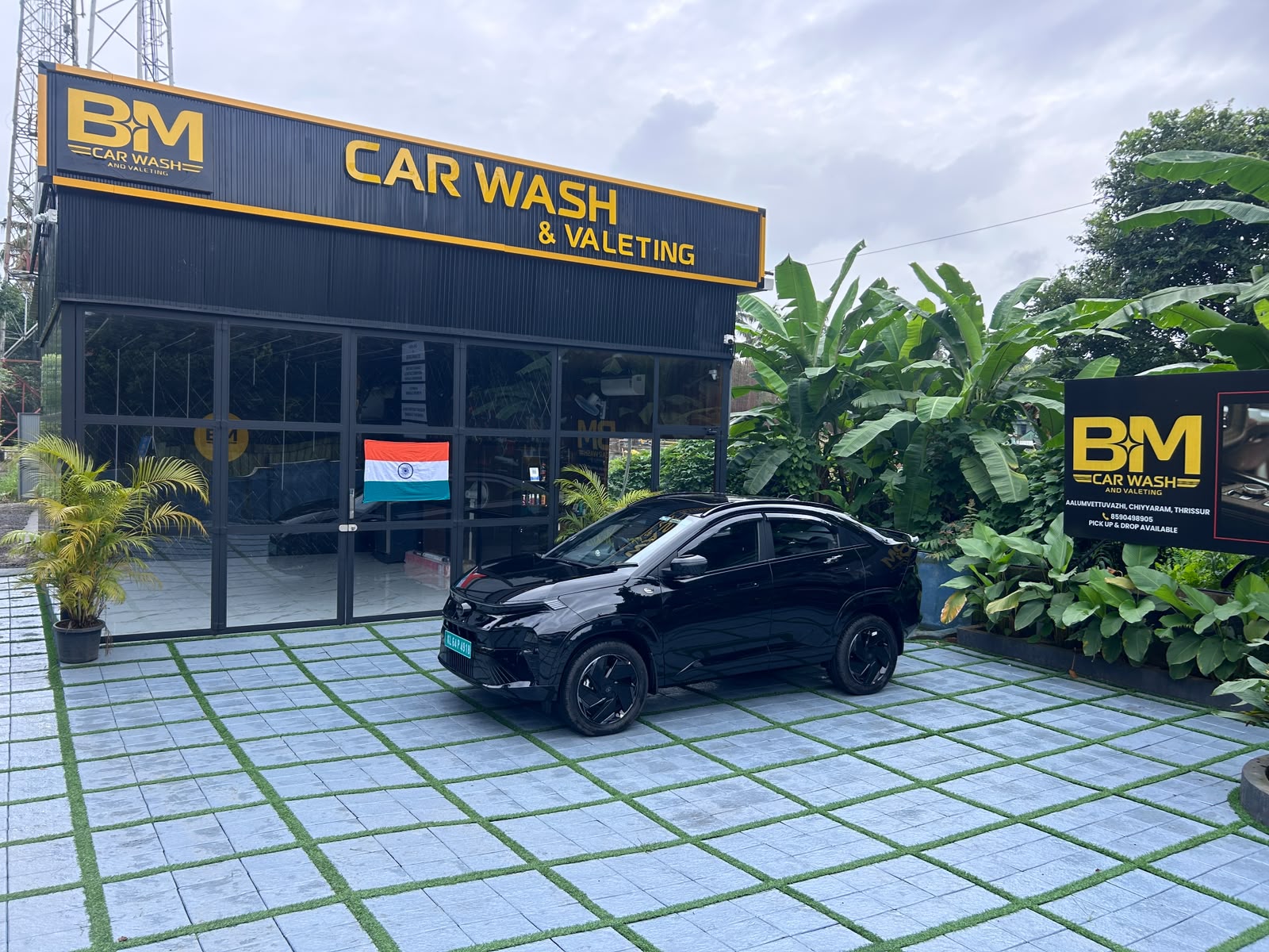 BM Car Wash & Valeting centre exterior in Aalumvettuvazhi, Chiyyaram, Thrissur